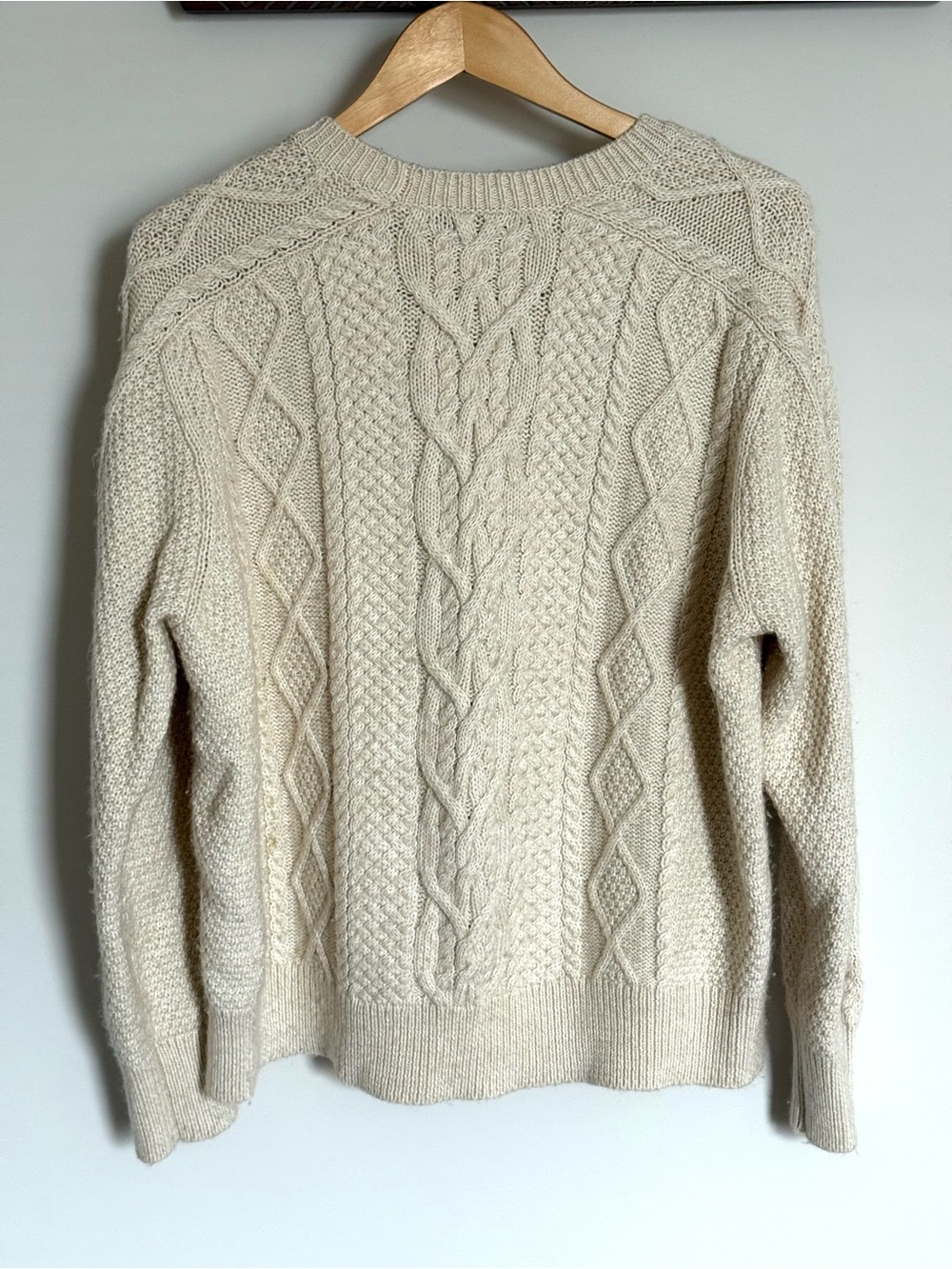 Polo Ralph Lauren Cream Ivory Cable Knit Crewneck Sweater XL - Picture 2 of 12